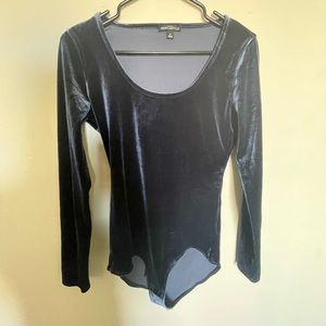 J. Crew Velvet Blue Bodysuit